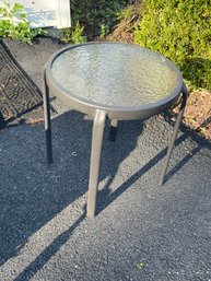 Aluminum & Glass Patio Side Table