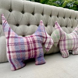 A Pair Of Totally Tartan Wool Scottish Terrier Pillows