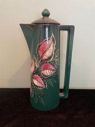 Gorgeous Painted Coffee Pot With Lid