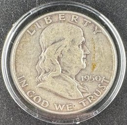 1950 Ben Franklin Silver Half Dollar