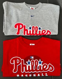 Vintage NOS 2005 Never Worn 2 Phillies T Shirts Majestic Brand & Nike Team Both Size Large