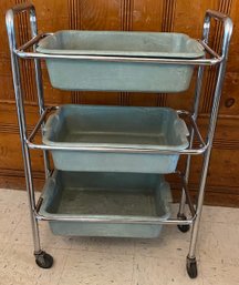 Rolling Cart With Three Tubs