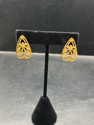 Gold Toned Pierced Earrings