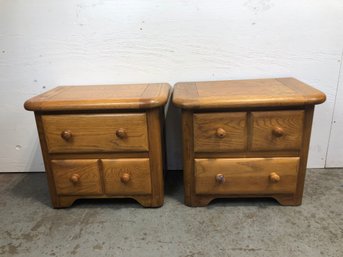 Pair Of Solid Wood Night Stand Tables