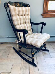 Hitchcock Style Rocking Chair With Cushions