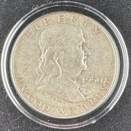 1950-D Ben Franklin Silver Half Dollar