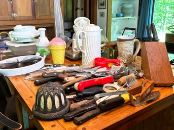 Kitchen Ware Old And New - Including A Fabulous Wall Mount Kitchen Twine Dispenser - Beautiful!