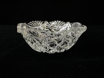 Vintage Cut Glass Round Trinket Dish