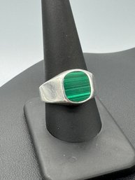 Classy Malachite & Sterling Silver Statement Ring