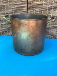 Copper Stock Pot With Brass Handles