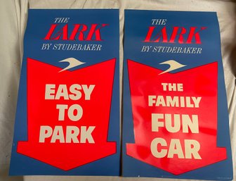 Two Studebaker Lark Color Lithograph Advertisements