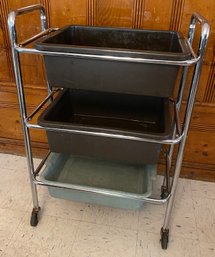 Rolling Cart With Three Tubs