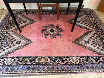 A Vintage Hand-Woven Moroccan Area Rug In Pink, 8x5.5