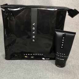 Brand New PRADA - LUNA ROSSA SPORT Cosmetic / Makeup / Shaving Kit  Travel Case - With Bonus Cleanser