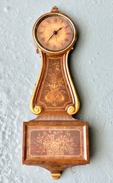 Swedish Faux Painted Wooden Wall Clock