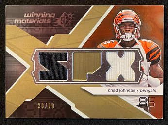 2008 SPX Winning Materials Chad Johnson Dual Game Used Relic #/99