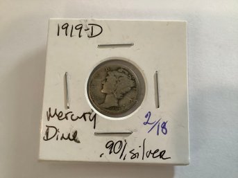 1919 D Mercury Dime 90 Silver 96