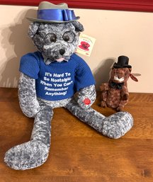 Chantilly Lane Musical Stuffed Singing Bear And Ty Beanie Baby Punxsutawney Phil 2004