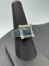 Insane Multi Colored Diamond & Sterling Silver Ring