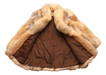 Michael Forrest Creme Caramel  Fox Fur Stroller Coat