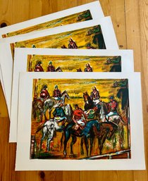 Rodolphe Caillaux Equestrian Lithographs, Signed & Numbered (4)
