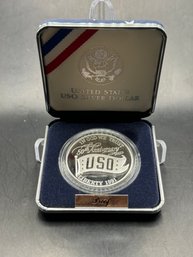 1991 USO Silver Dollar Proof Commemorative Coin