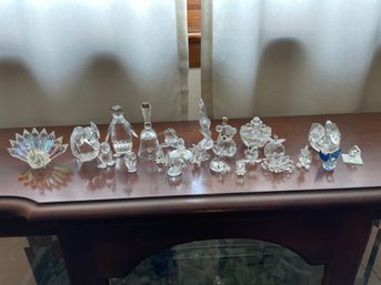 Collection Of Miniature Glass And Crystal  Animals And More Including  Swarovski.