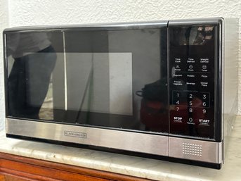 A Black & Decker Stainless Steel Microwave