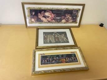 Set Of Decorative Oil Painting Prints In Frames