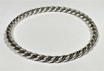 Heavy Sterling Silver Twisted Sturdy Bangle Bracelet