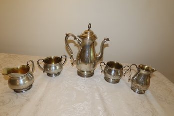 Sterling Silver Tea/coffee Service By International, Prelude Pattern.  Includes 5 Pieces
