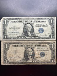 2 $1 Silver Certificates 1935-E, 1935-H