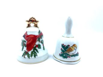 Vintage Pair Of Christmas Bird Bells