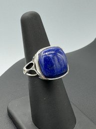 Modernistic Blue Lapis Lazuli & Sterling Silver Ring