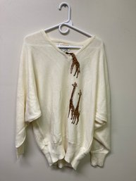 CYb Les Vintage Sweater With Giraffes