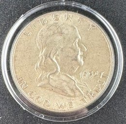 1954-D Ben Franklin Silver Half Dollar