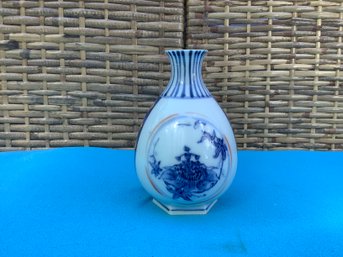 Blue And White Bud Vase