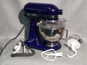 Beautiful Like New KITCHEN AID Classic Stand Mixer - KitchenAid KS M90 - Cobalt Blue With Extras Shown