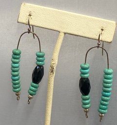 Turquoise Bead Drop Earrings