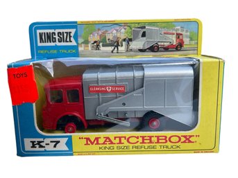 Vintage New In Box Original Packaging MATCHBOX KING SIZE K-7 S.D. REFUSE GARBAGE TRUCK