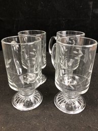 Princess House Crystal Mug Lot Of 4