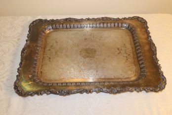 Rectangular Tudor Silver Plate Stamped Oneida Community On Bottom