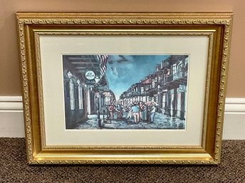 NEW ORLEANS French Quarter Signed And Dated Custom Frames Art