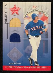 2001 Leaf Rookies And Stars Prime Cuts Rafael Palmeiro Game Used Bat And Jersey Relic #50!