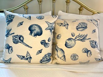 Pottery Barn Shell Throw Pillows (2)