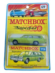 Vintage New In Box #73 Original Blister Packaging Matchbox Superfast Mercury Station Wagon Green