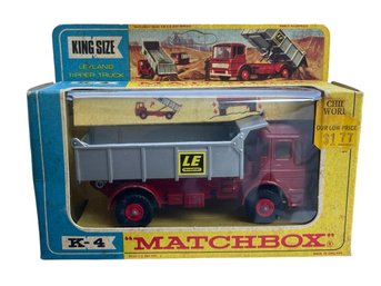 1969 New In Box Original Blister Packaging MATCHBOX KING SIZE K-4 TIPPER TRUCK Red/Silver