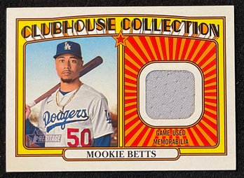 2021 Topps Heritage Clubhouse Collection Mookie Betts Game Used Jersey Relic