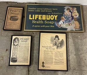 Four Framed Advertisements