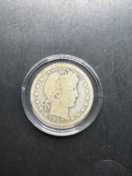 1907 Barber Silver Quarter